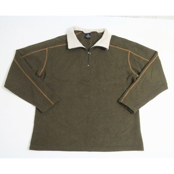 Kuhl Alfpaca Men's Size 2XL 1/4 Zip Fleece Sweater Pullover Brown Sherpa Collar - Picture 1 of 12